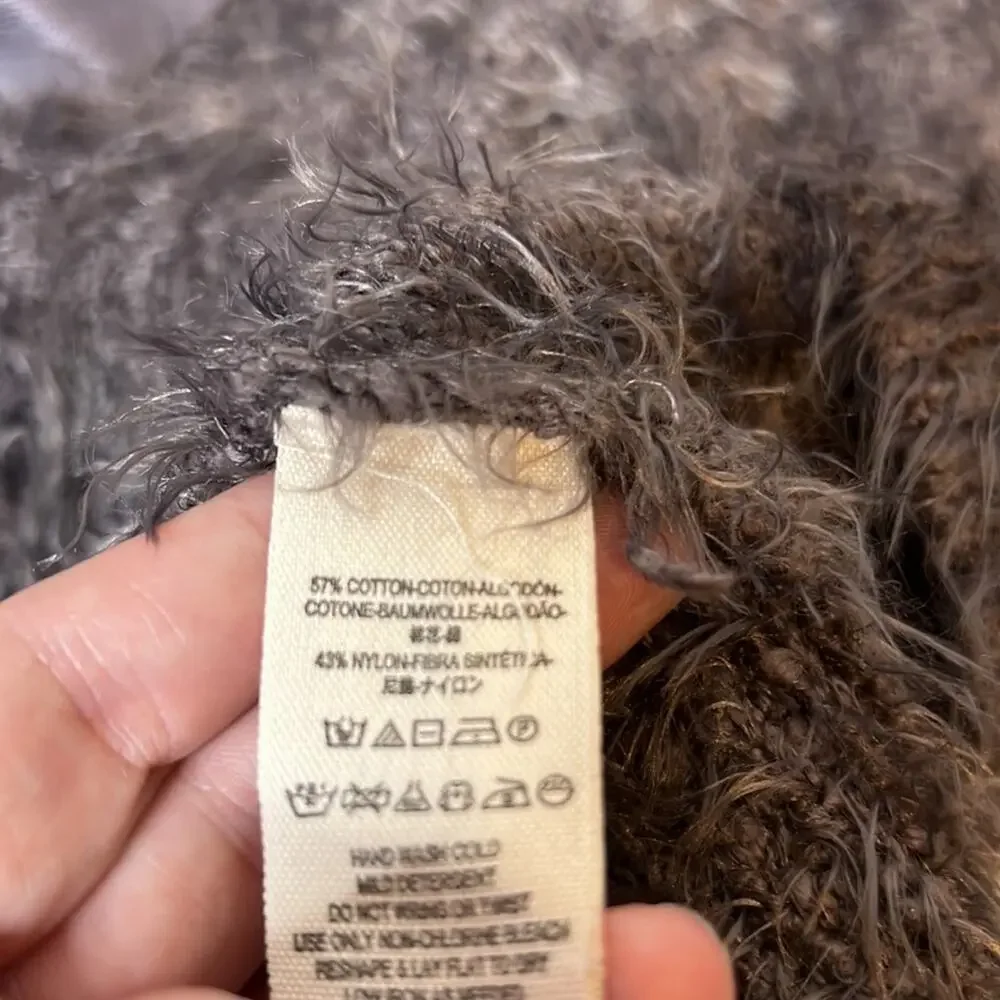 Free people light as a feather fuzzy gray hoodie soft sz XS oversized cut